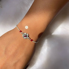 Dilkash Rose Chain Bracelet (Ruby)