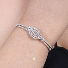 Sparkling Silver Openable Princess Cuff