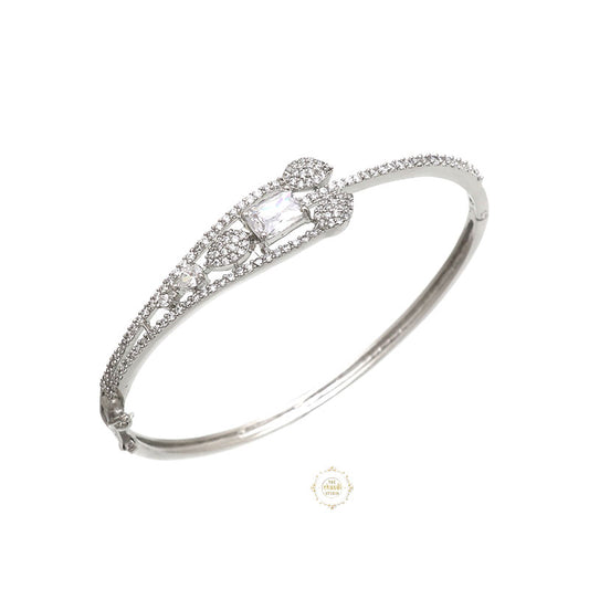 Sparkling Silver Blushing Blossom Cuff