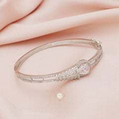 Sparkling Silver Blushing Blossom Cuff