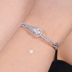 Sparkling Silver Blushing Blossom Cuff