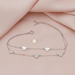 Sparkling Silver Heart Bracelet