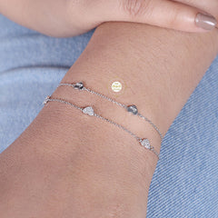 Sparkling Silver Heart Bracelet