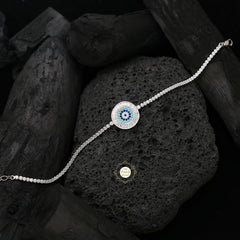 Sparkling Silver Classic Evil Eye Bracelet