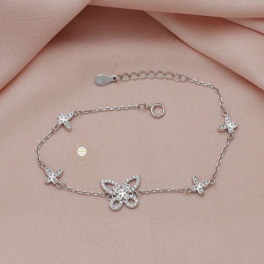 Sparkling Silver Mini Butterfly Bracelet