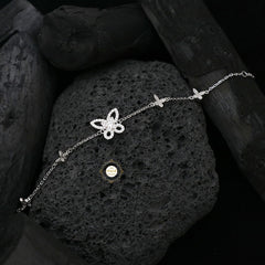Sparkling Silver Mini Butterfly Bracelet