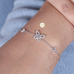 Sparkling Silver Mini Butterfly Bracelet