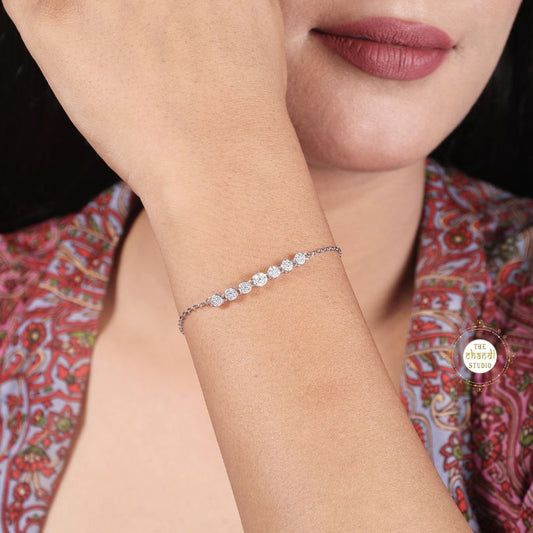 Sparkling Silver Classic Everyday Bracelet.