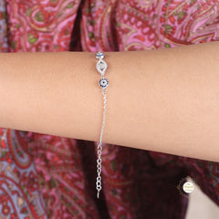 Sparkling Silver Evil Eye Bracelet