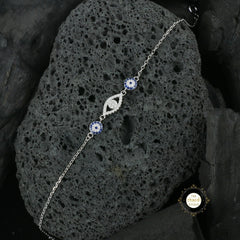 Sparkling Silver Evil Eye Bracelet