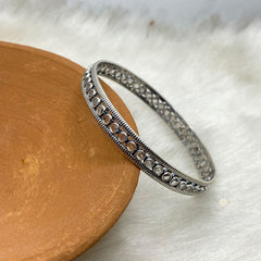 Sterling Silver Stone Bangle