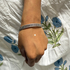 Sterling Silver Stone Bangle