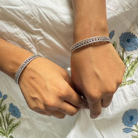 Sterling Silver Stone Bangle