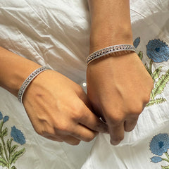 Sterling Silver Stone Bangle