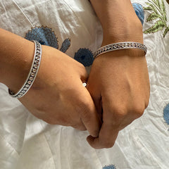 Sterling Silver Stone Bangle