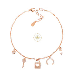 Sparkling Heart’s Glimmering Key Bracelet (Piece)
