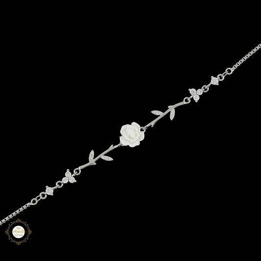 Sterling Silver Sparkling Elegant Bloom Bracelet