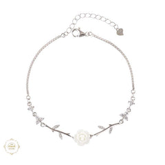 Sterling Silver Sparkling Elegant Bloom Bracelet