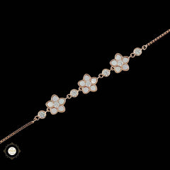 Sparkling Silver Delicate Flower Trail  Bracelet
