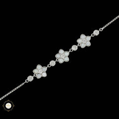 Sparkling Silver Delicate Flower Trail  Bracelet