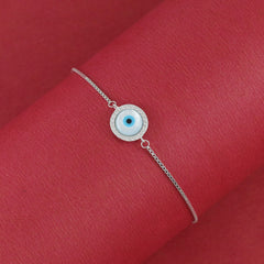 Sparkling Silver Treasure Evil Eye Bracelet