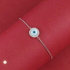 Sterling Silver Sparkling Evil Eye Bracelet