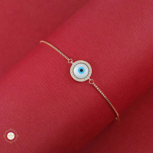 Sterling Silver Sparkling Evil Eye Bracelet