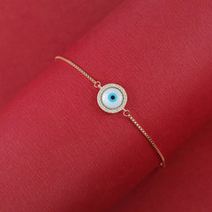 Sparkling Silver Treasure Evil Eye Bracelet