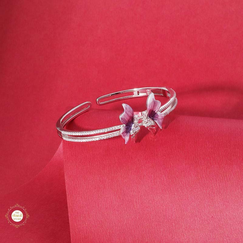 Sparkling Silver Wings of Grace Bracelet