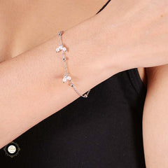 Sparkling Silver Pearl Grace Bracelet