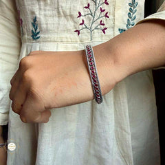 Sterling Silver Dilkash Ruby Bangle