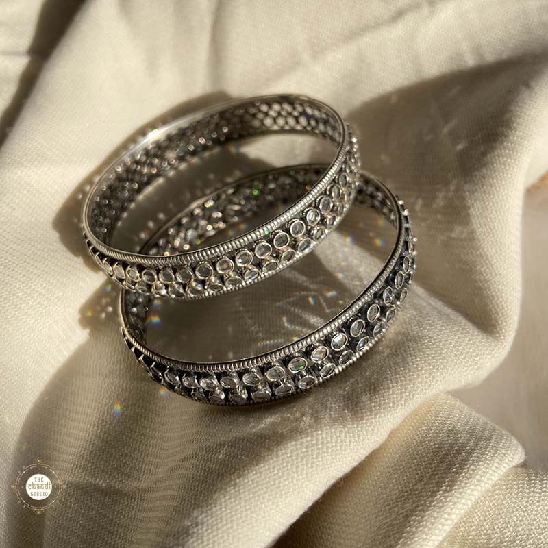 Sterling Silver Stone Bangle Piece