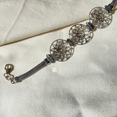 Sterling Silver 925 Floral Glow Bracelet