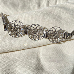 Sterling Silver 925 Floral Glow Bracelet