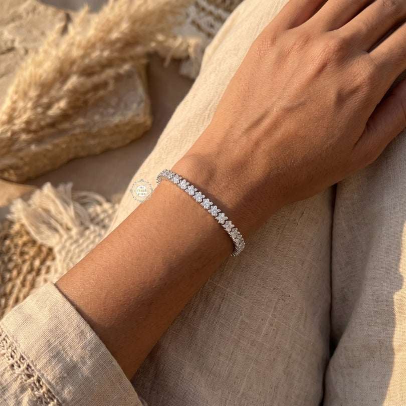 Sparkling Silver Shimmer Stone Bracelet