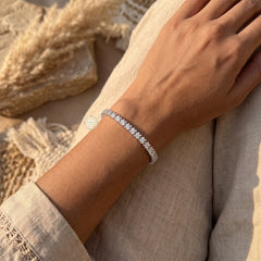 Sparkling Silver Shimmer Stone Bracelet