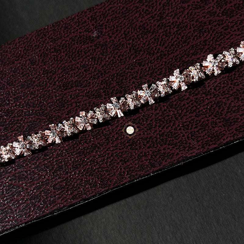 Sparkling Silver Floral Radiance Bracelet