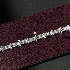 Sparkling Silver Floral Radiance Bracelet