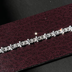 Sparkling Silver Floral Radiance Bracelet