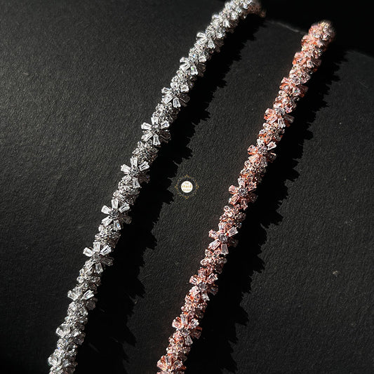 Sparkling Silver Floral Radiance Bracelet