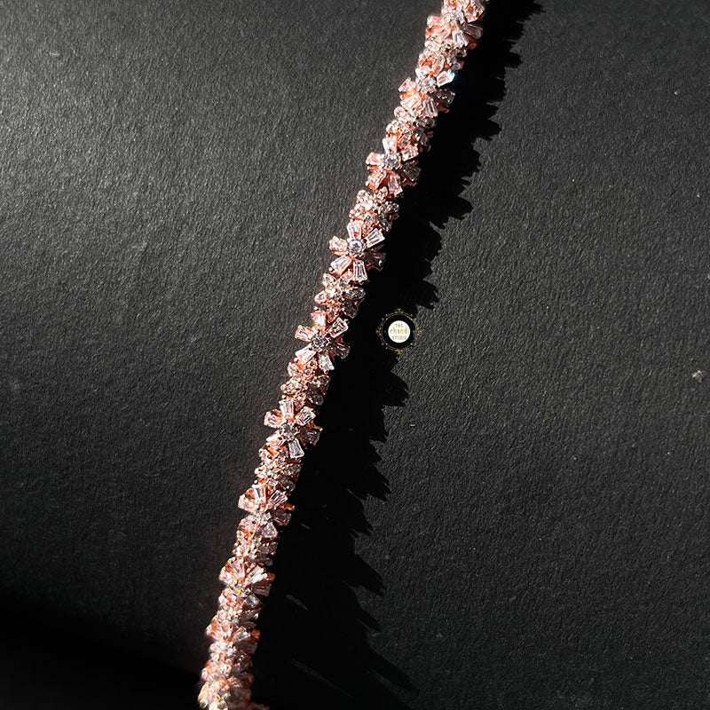 Sparkling Silver Floral Radiance Bracelet