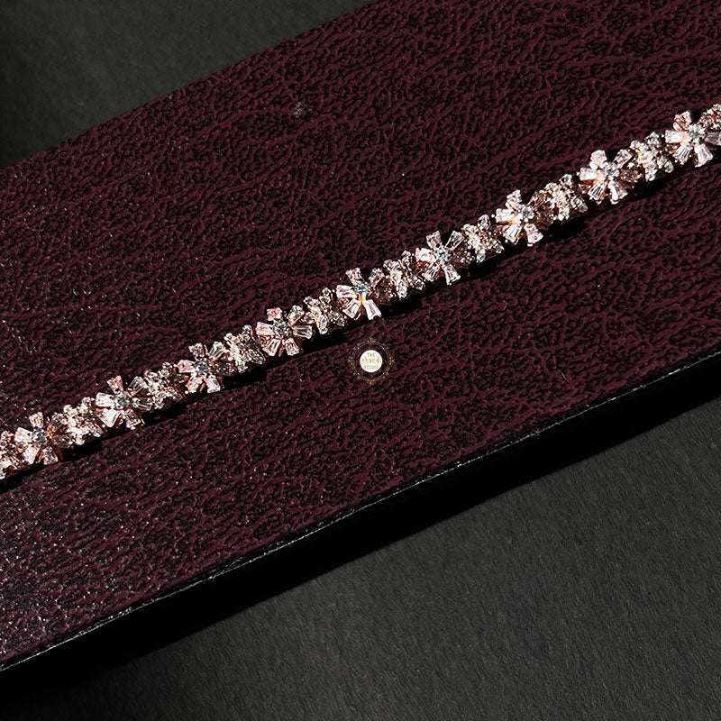 Sparkling Silver Floral Radiance Bracelet