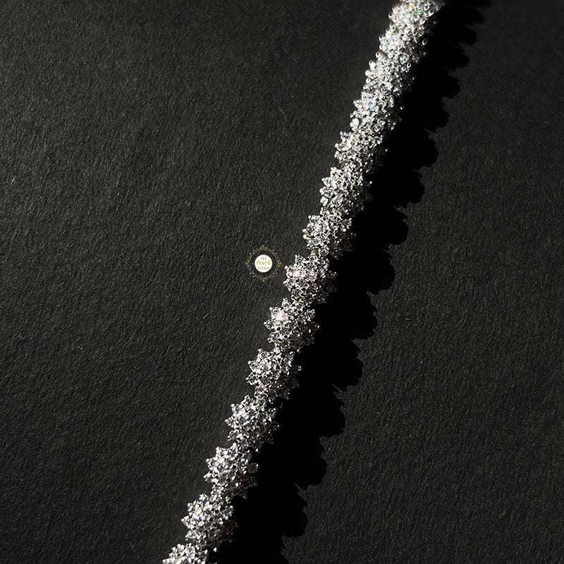 Sparkling Silver Bloom Elegance Bracelet