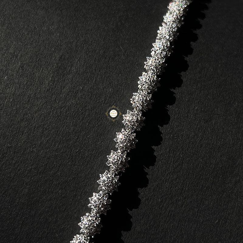 Sparkling Silver Bloom Elegance Bracelet