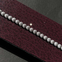 Sparkling Silver Bloom Elegance Bracelet