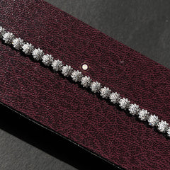 Sparkling Silver Bloom Elegance Bracelet