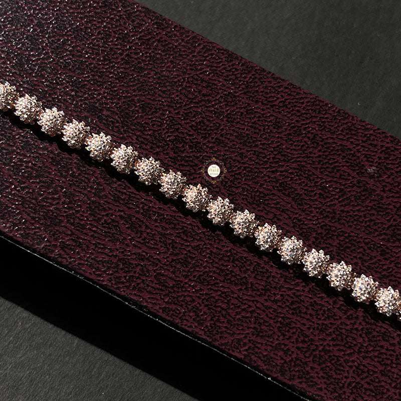 Sparkling Silver Bloom Elegance Bracelet