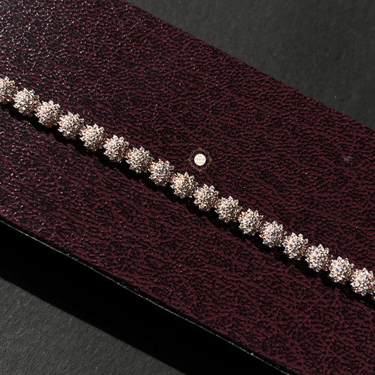 Sparkling Silver Bloom Elegance Bracelet