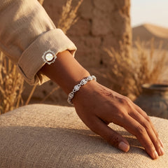 Sparkling Silver Bloom Spark Bracelet