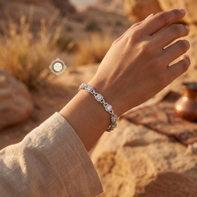Sparkling Silver Bloom Spark Bracelet